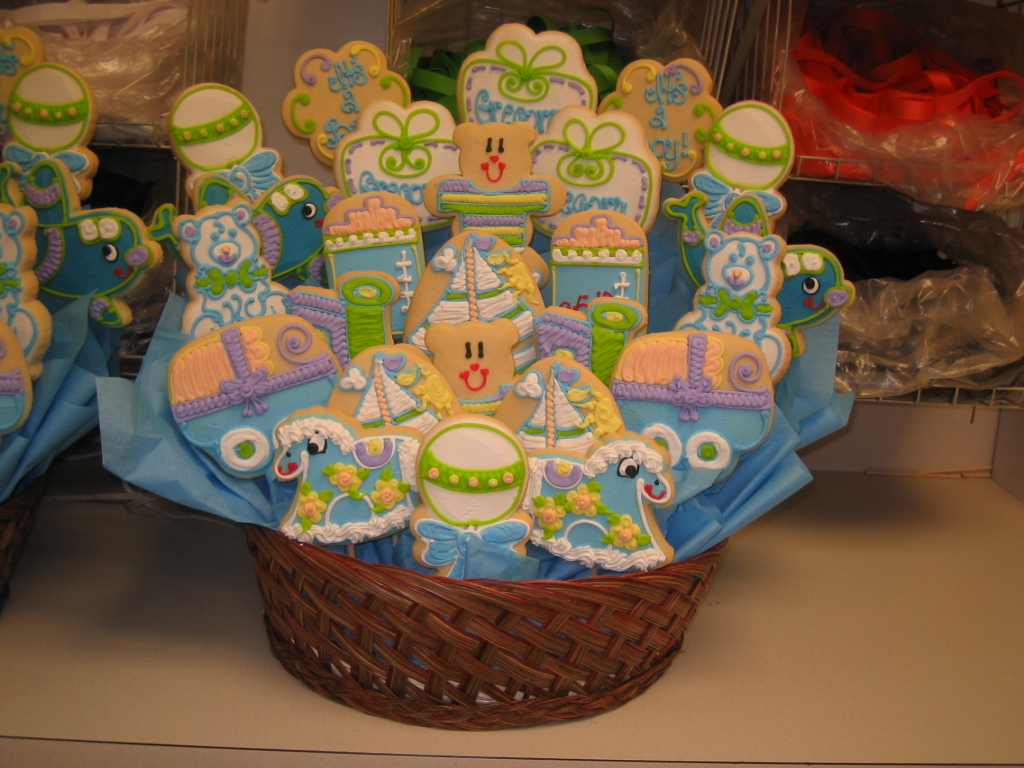 baby boy cookie bouquet